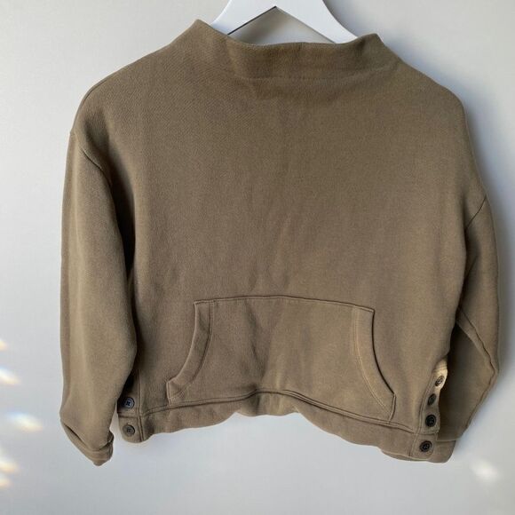 Madewell MWL Betterterry Mockneck Side-Button Sweatshirt - Picture 3 of 8
